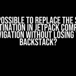 Is it possible to replace the start destination in Jetpack Compose Navigation without losing the backstack?